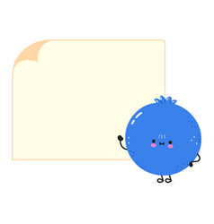 Cute Funny Blueberry Poster Character Hand Drawn