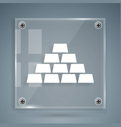 White Gold Bars Icon Isolated On Grey Background