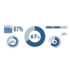 67 Percentage Infographic Set Sixty-seven Circle