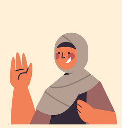 Arabic Woman In Traditional Clothes Waving