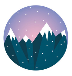 Clipart A Blue Snow-covered Mountain Range