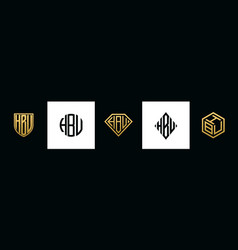 Initial Letters Hbu Logo Designs Bundle