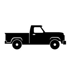 Pickup Truck Black Icon On White Background