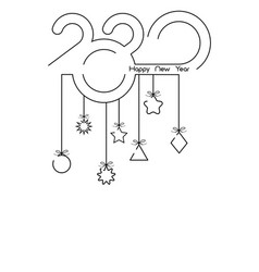 Line art vertical 2020 new year number symbol Vector Image