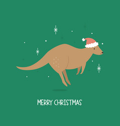 Christmas Greeting Card With A Funny Kangaroo