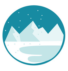 Clipart A White Snow-covered Mountain Range