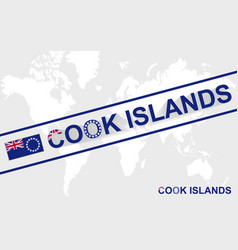 Cook Islands Map Flag And Text