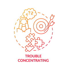 Trouble Concentrating Red Gradient Concept Icon