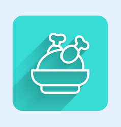 White Line Roasted Turkey Or Chicken Icon