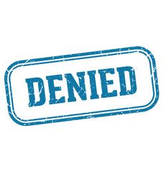 Denied Stamp Denied Rectangular Stamp On White