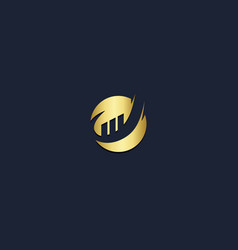 Graph Business Progress Round Gold Logo