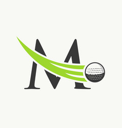 Letter M Golf Logo Design Template Hockey Sport