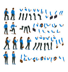 Walking People Constructor Isometric Set