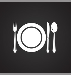 Wedding Dinner Icon On Black Background