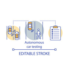 Autonomous Car Testing Concept Icon Emergency