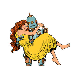 Love Couple Robot And Woman