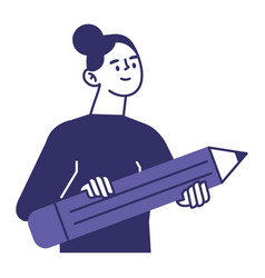 Woman With Pencil Supply