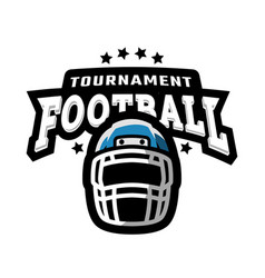 American Football Logo With The Player Helmet