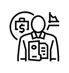 Business Scientist Worker Line Icon