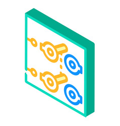 Double Pole Single Throw Switch Isometric Icon