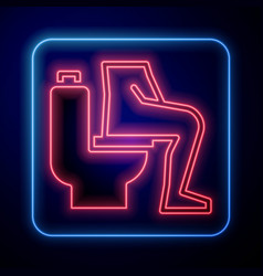 Glowing Neon Men Sitting On Toilet