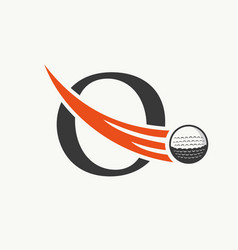 Letter O Golf Logo Design Template Hockey Sport