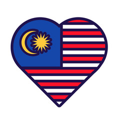 Malaysia Flag Festive Patriot Heart Outline Icon