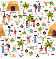 Seamless Pattern With Elements Of African Peoples