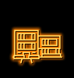 Contemporary House Neon Glow Icon