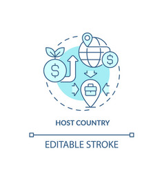 Customizable Host Country Linear Icon Fdi Concept