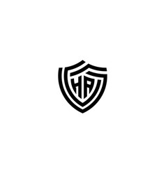 Ah Geometric Line Shield Logo Initial Concept