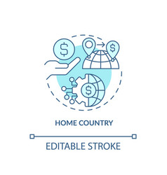 Customizable Home Country Linear Icon Fdi Concept