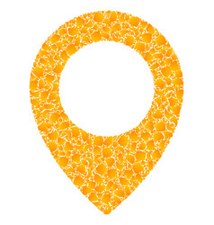 Golden Map Pointer Mosaic Icon