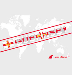 Guernsey Map Flag And Text