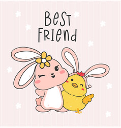 Happy Easter Greeting Card Best Friend Bunny