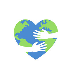 Save The Planet Concept Heart Shaped Earth Symbol