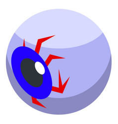 Scary Cartoon Eyeball Looking With Red Veins