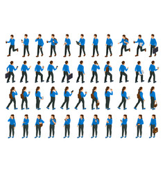 Walking People Isometric Big Set