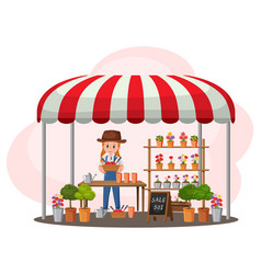 Flea Market Concept With Garden Shop