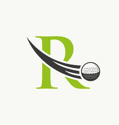 Letter R Golf Logo Design Template Hockey Sport