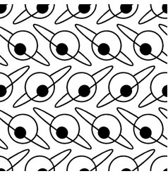 Orbiting Planet Black And White Seamless Pattern