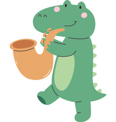 Crocodile Playing Saxophone