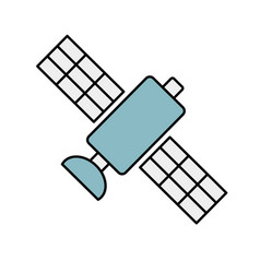 Flat Design Satellite Icon