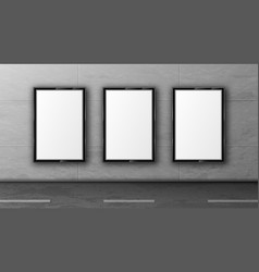 Blank Street Billboards In Black Frames On Wall