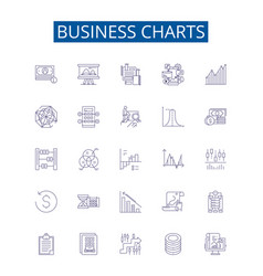 Business Charts Line Icons Signs Set Design