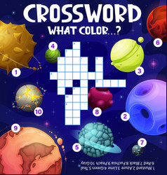 Fantasy Galaxy Space Planets Crossword Worksheet