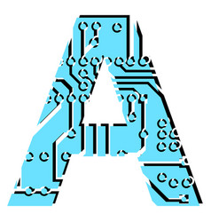 Latin Digital Letter A Perforated With Pcb