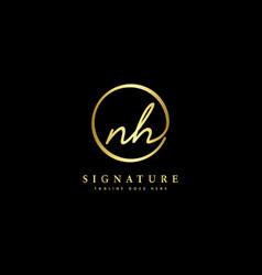 N H Nh Initial Letter Handwritten Signature Logo