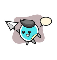 Sticker Cartoon Throwing Paper Airplane