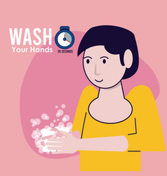 Wash Your Hands Campaign Poster With Woman